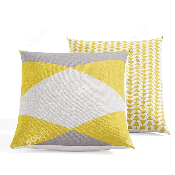 Colorful Modern Fabiela Pillow: 45x45cm, PBR Textures, Corona & Vray materials 3D model image 2
