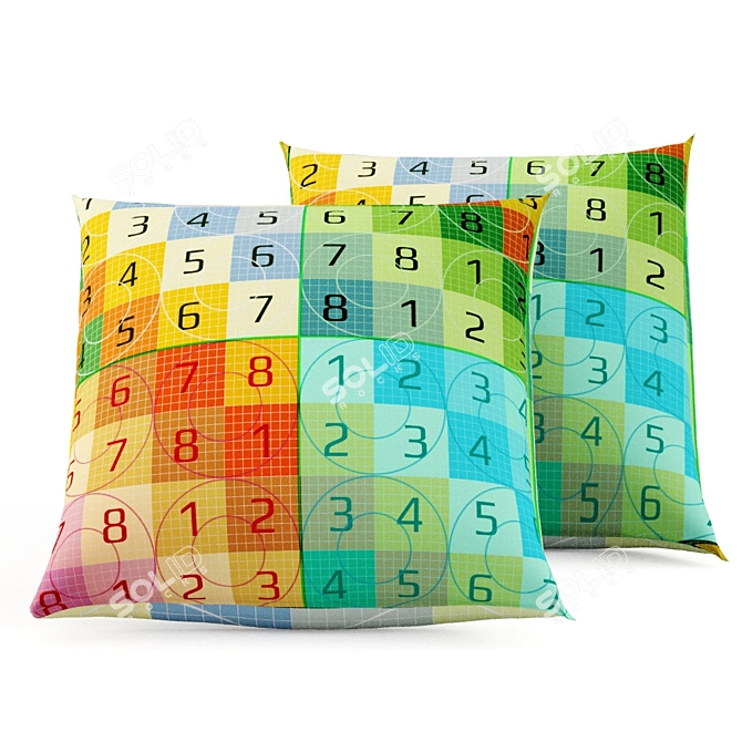 Colorful Modern Fabiela Pillow: 45x45cm, PBR Textures, Corona & Vray materials 3D model image 4