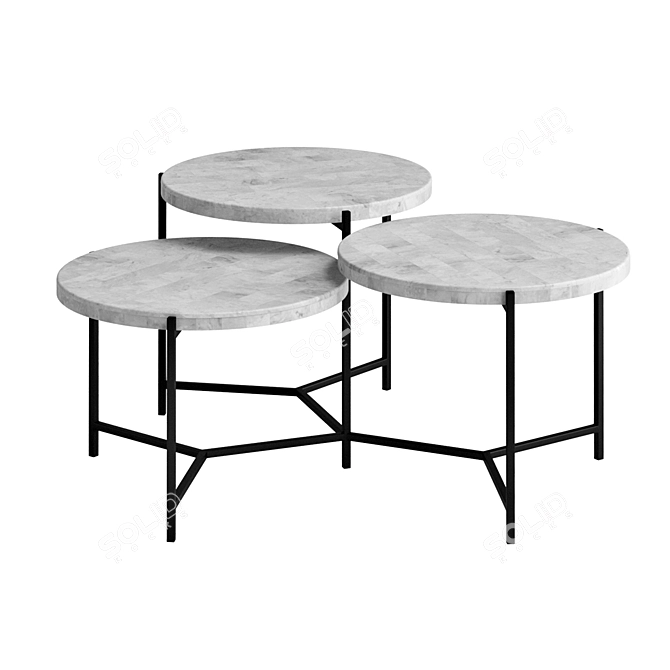 Contarini Multi-Level Designer Coffee Table 3D model image 1