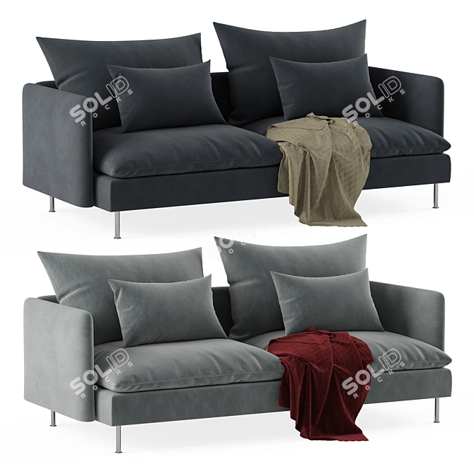 Elegant and Versatile IKEA SODERHAMN Sofa 3D model image 1