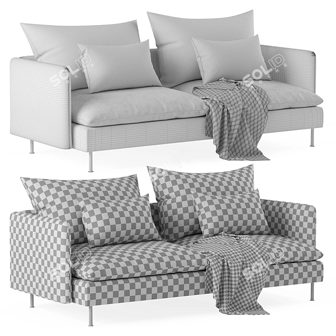 Elegant and Versatile IKEA SODERHAMN Sofa 3D model image 4
