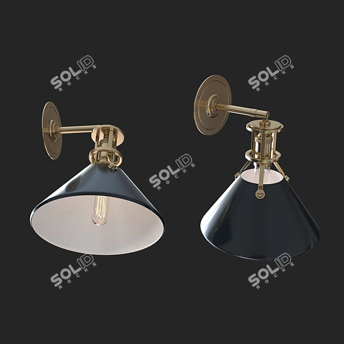 Transitional Blue Wall Sconce by Hudson Valley 3D model image 3