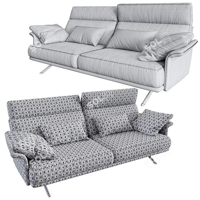 Modern Verzelloni Nilson Sofa: Stylish Comfort for Your Home 3D model image 3
