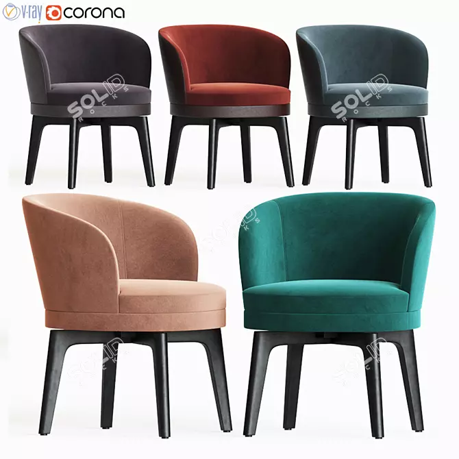 Fendi Casa Doyle Dining Chair: Elegant and Stylish Seating 3D model image 1