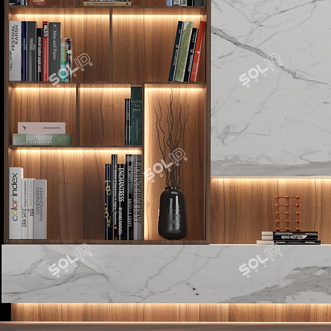 Modular TV Wall Unit with Adjustable Size 3D model image 3