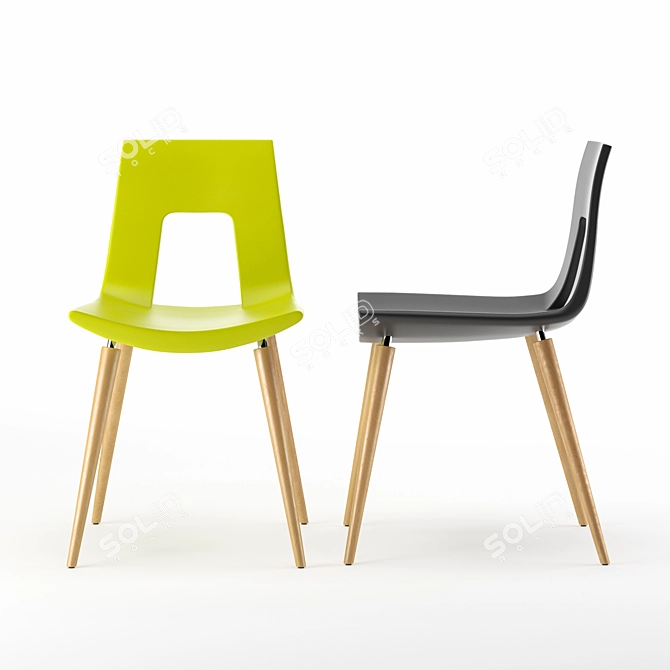 Modern Black and Green Chair by Tonon 3D model image 2