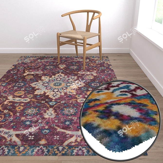 Luxury Carpet Set: 3 High-Quality Textures 3D model image 5