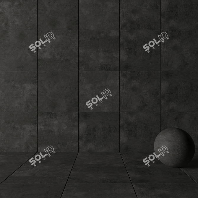 Urban Chic: ARES Black Concrete Wall Tiles 3D model image 3