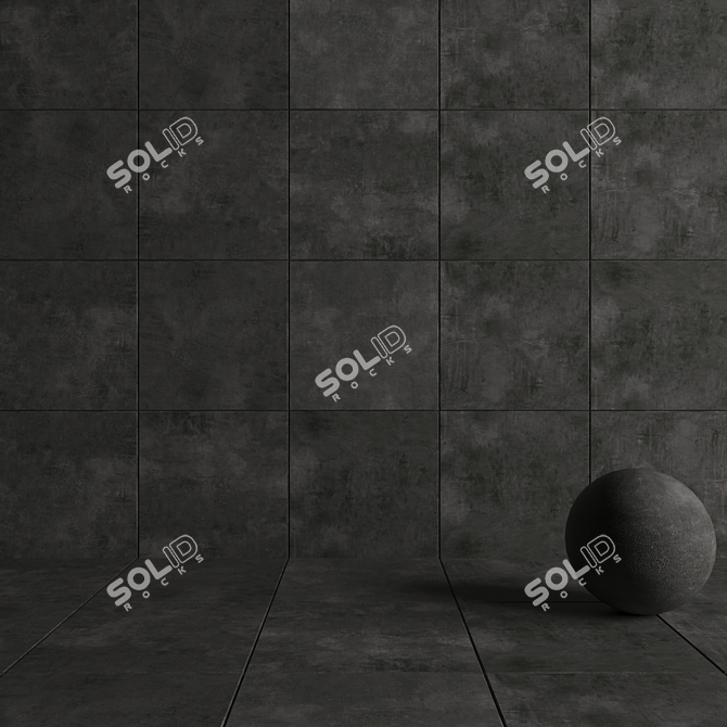 Urban Chic: ARES Black Concrete Wall Tiles 3D model image 4