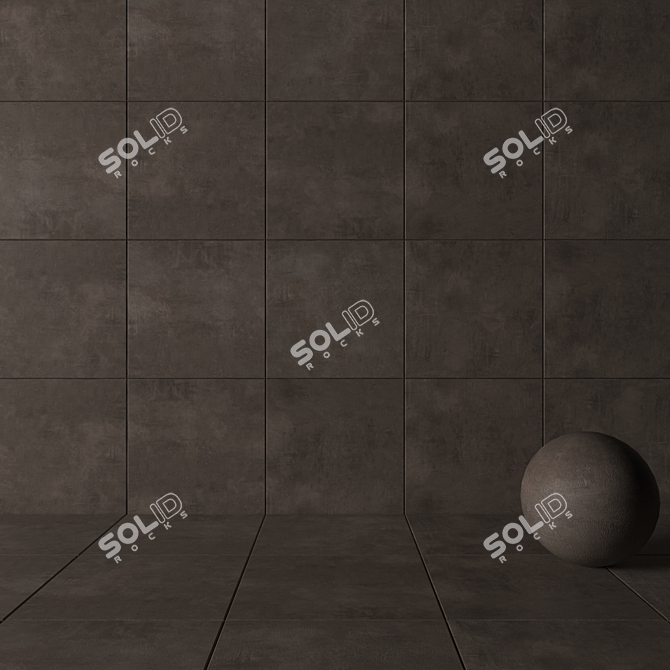 Brown Ares Concrete Wall Tiles 3D model image 3