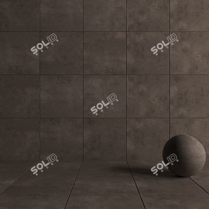 Brown Ares Concrete Wall Tiles 3D model image 4