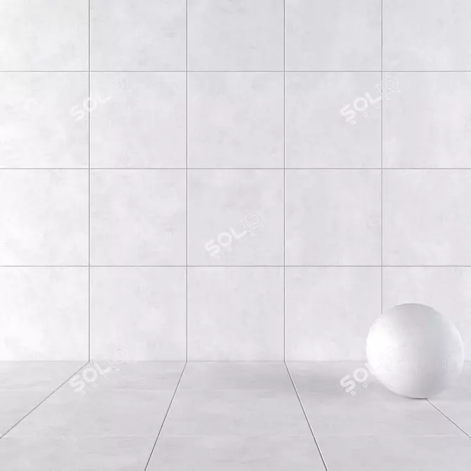 Ares Ice Concrete Wall Tiles 3D model image 1