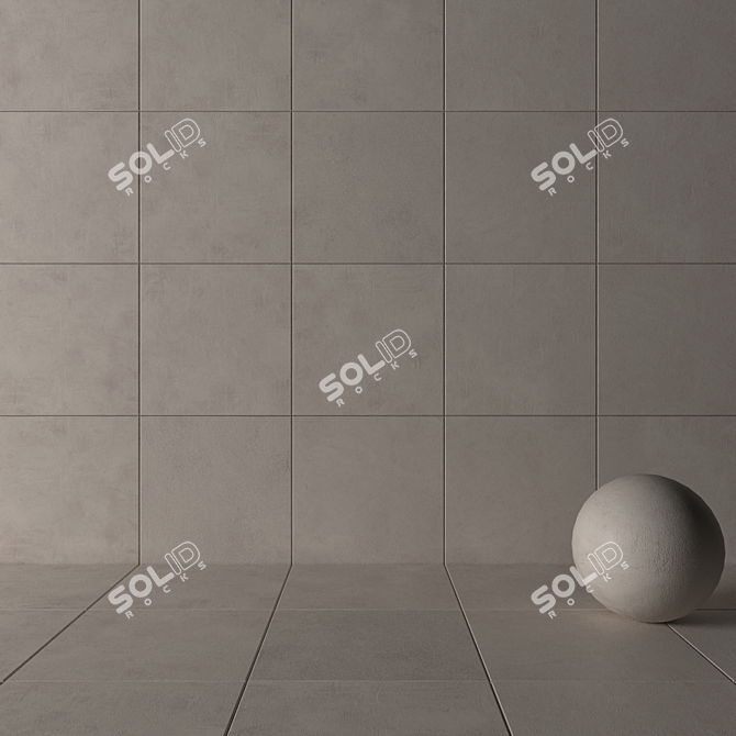 Ares Ivory Concrete Wall Tiles: Modern & Versatile 3D model image 3