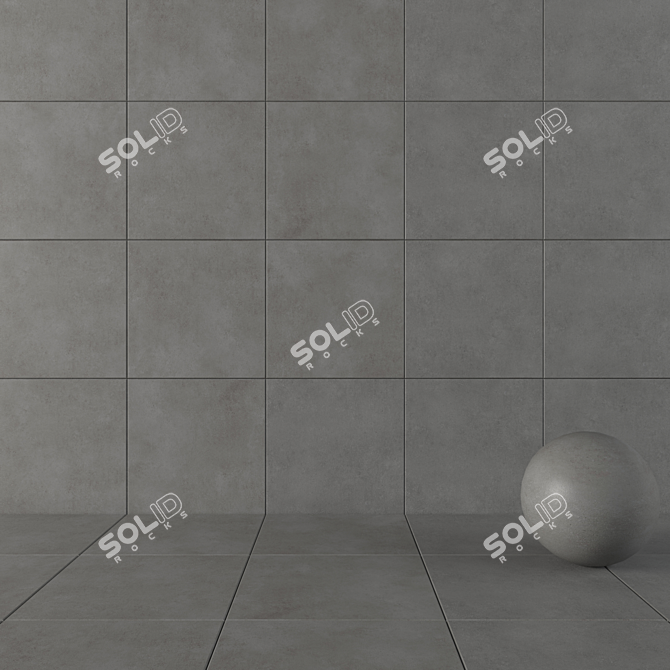 Concrete Core Anthracite Wall Tiles 3D model image 1