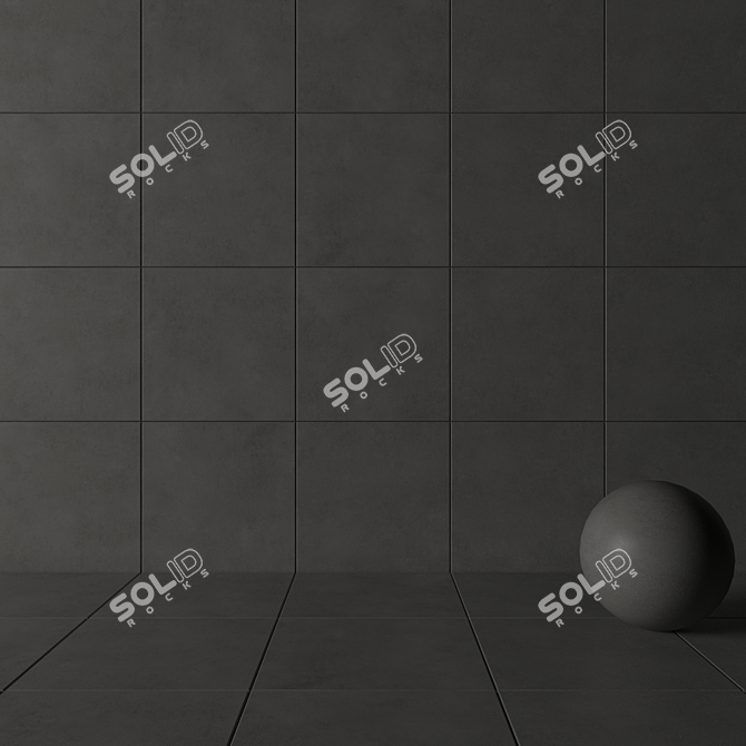 Concrete Core Anthracite Wall Tiles 3D model image 3