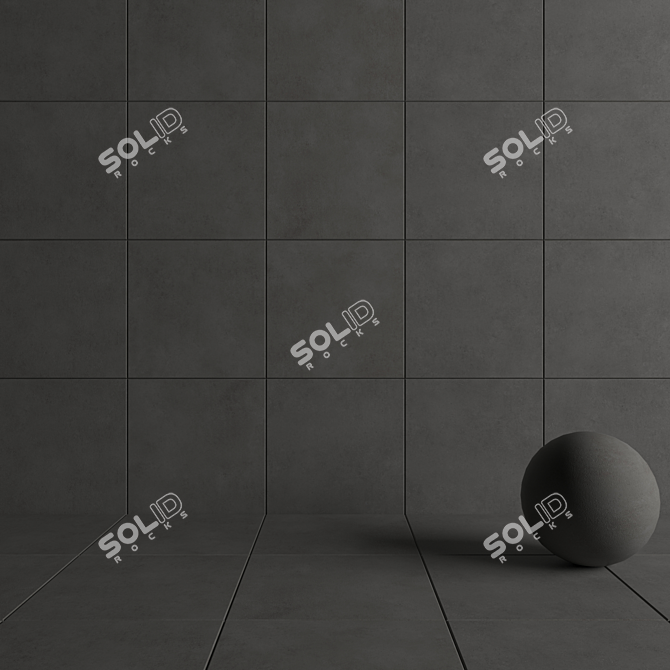 Concrete Core Anthracite Wall Tiles 3D model image 4