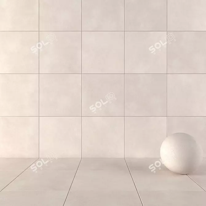 Core Beige Concrete Wall Tiles: Multi-Texture Design 3D model image 1