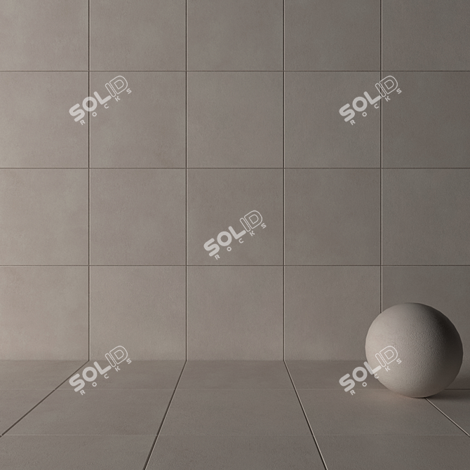 Core Beige Concrete Wall Tiles: Multi-Texture Design 3D model image 3