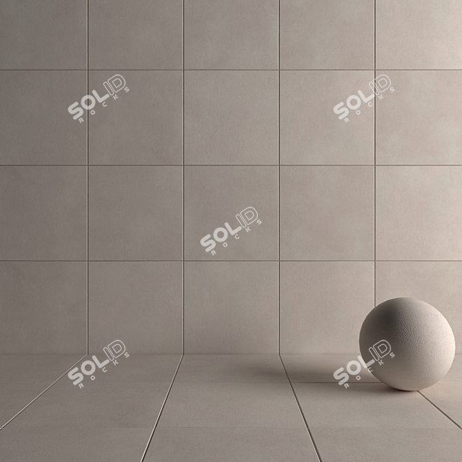 Core Beige Concrete Wall Tiles: Multi-Texture Design 3D model image 4