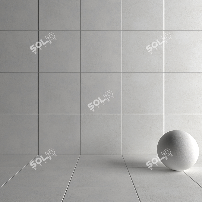 CORE White Concrete Wall Tiles 3D model image 4