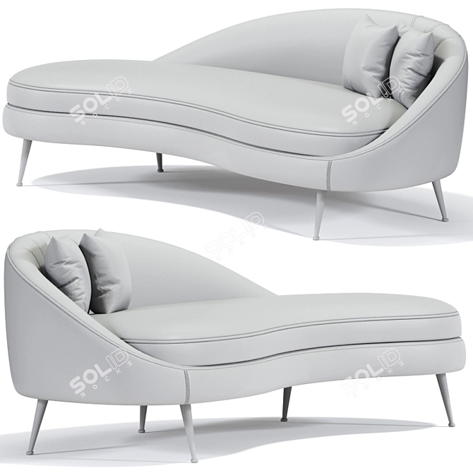 Elegant Sand Curve Sofa 3D model image 3