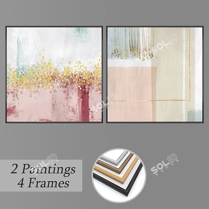 Modern Wall Art Set - No. 1199 3D model image 1