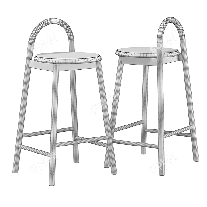 Modern Eco-Friendly Bobby Bar Stool 3D model image 5