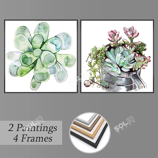 Elegant Wall Art Set 3D model image 1