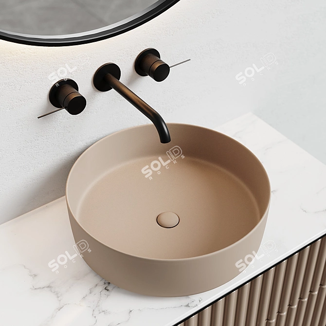 Modern Bath Set: GESSI Mixer & Shui Comfort Sink 3D model image 2