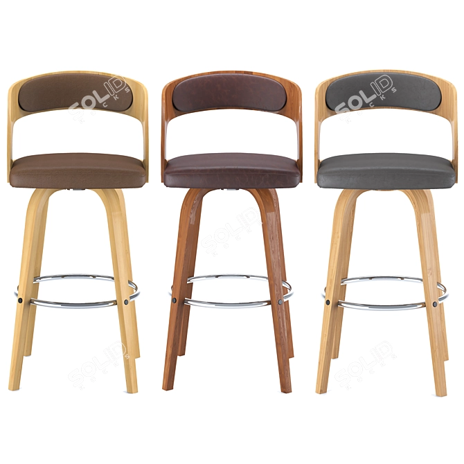 Modern Bar Stool Set 2014 3D model image 1