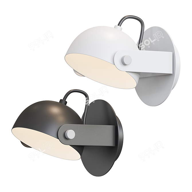 Opal Diffuser Rotating Wall Lamp 3D model image 1