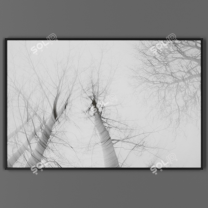 Sleek Black Framed Artwork 3D model image 1