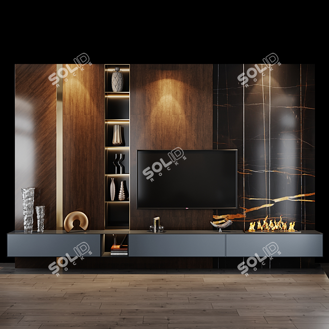 Sleek TV Set - Large Display - Studia-54 3D model image 1