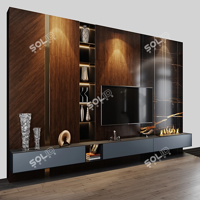 Sleek TV Set - Large Display - Studia-54 3D model image 12