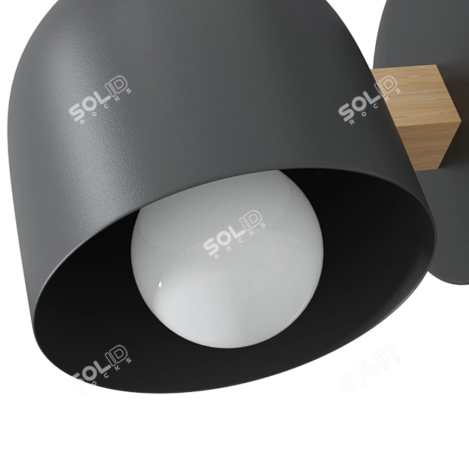 Modern Wood Globe Wall Lamp 3D model image 2