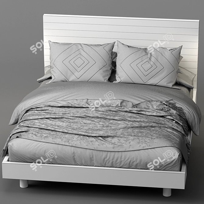 Sleek and Modern Cayman Platform Bed 3D model image 3