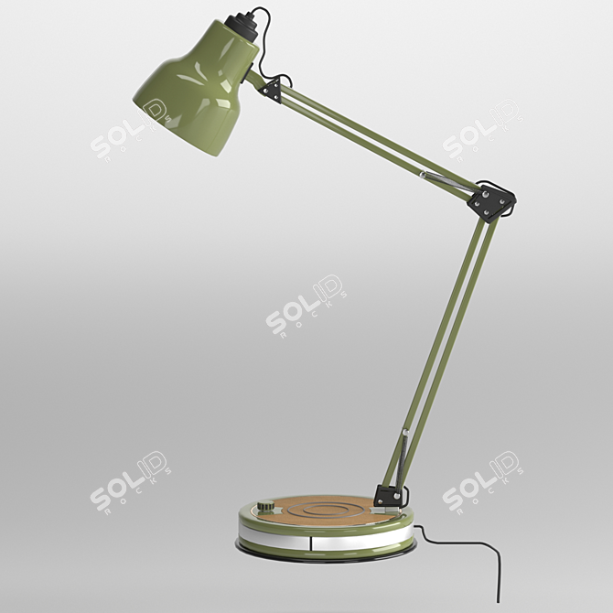 Sleek Greensteel Lamp 3D model image 1