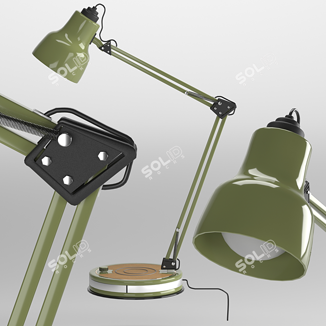 Sleek Greensteel Lamp 3D model image 2