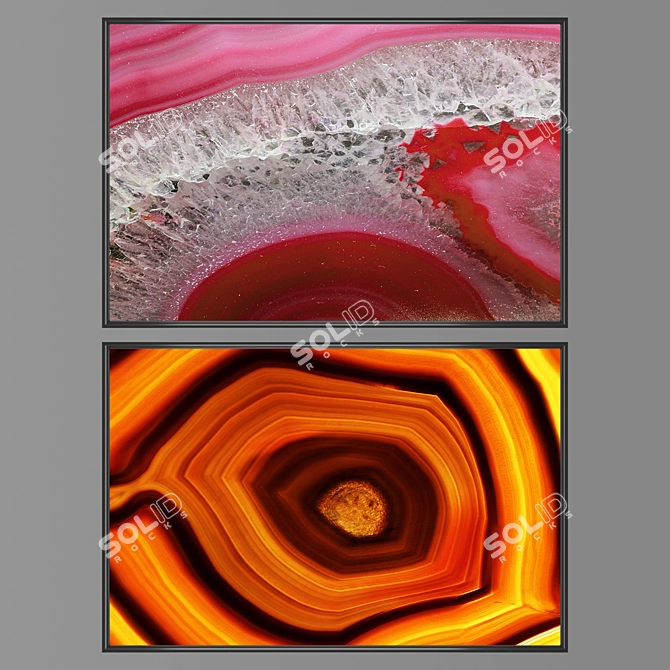 Abstract Wall Art Set 3D model image 1