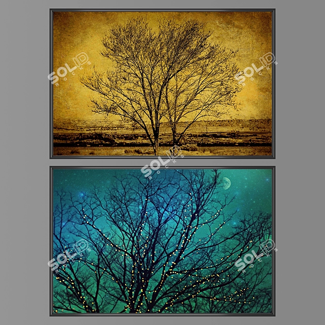 Artistic Wall Decor Set No. 1208 3D model image 1