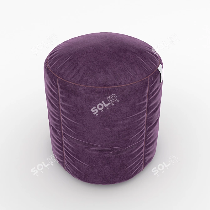 Plaid Puff: Stylish Round Fabric Accessory 3D model image 8
