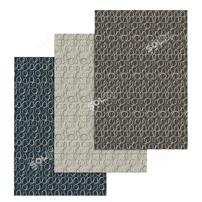 Premium Carpet Set: 3 High-Quality Textured Options 3D model image 1