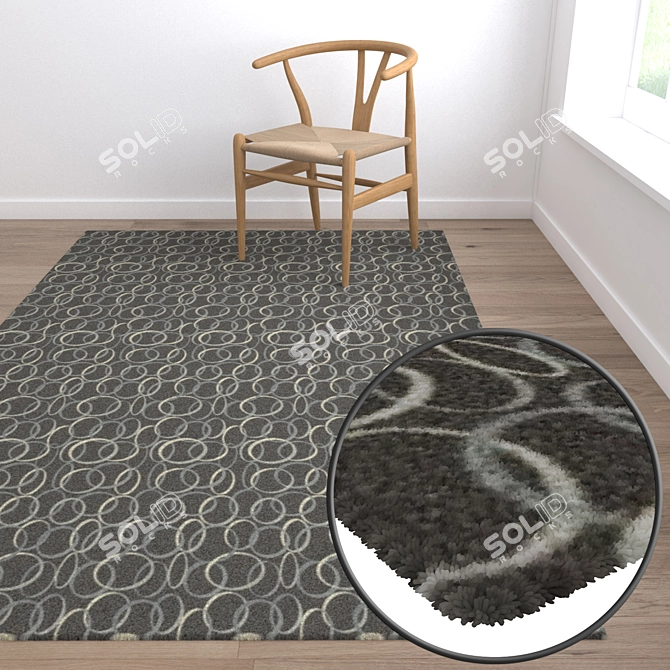 Premium Carpet Set: 3 High-Quality Textured Options 3D model image 5