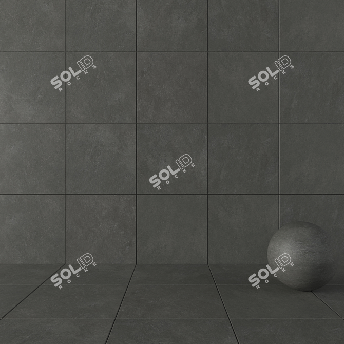  Cumulus Black Concrete Wall Tiles 3D model image 1