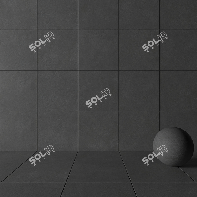 Concrete Wall Tiles: Cumulus Anthracite+Texture Set 3D model image 3