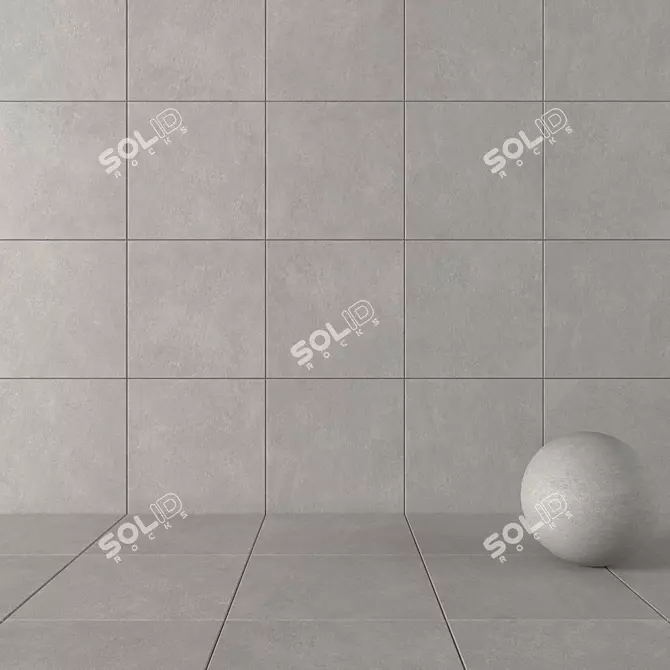 Cumulus Grey Concrete Wall Tiles: Stylish and Versatile 3D model image 1
