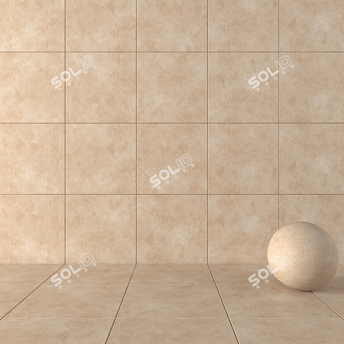 Galaxy Beige Concrete Wall Tiles 3D model image 1