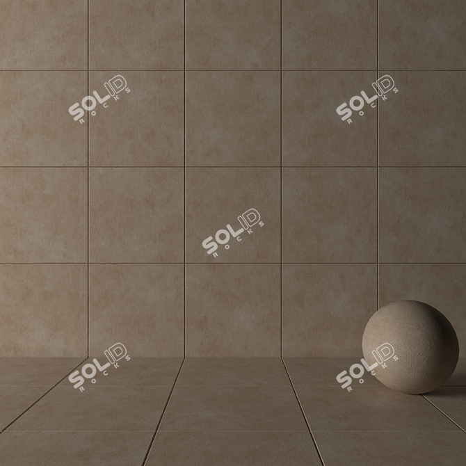 Galaxy Beige Concrete Wall Tiles 3D model image 3