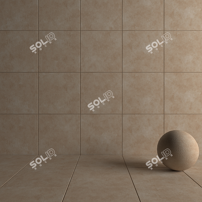 Galaxy Beige Concrete Wall Tiles 3D model image 4