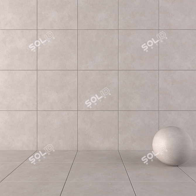 Galaxy Cement Wall Tiles: Contemporary Concrete Elegance 3D model image 1